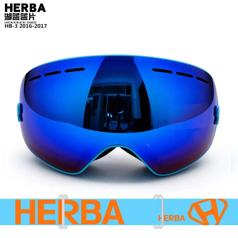 Высококачественные мужские и женские спортивные большие сферические противотуманные линзы очки для катания на лыжах и сноуборде очки для мотокросса - Цвет: C10