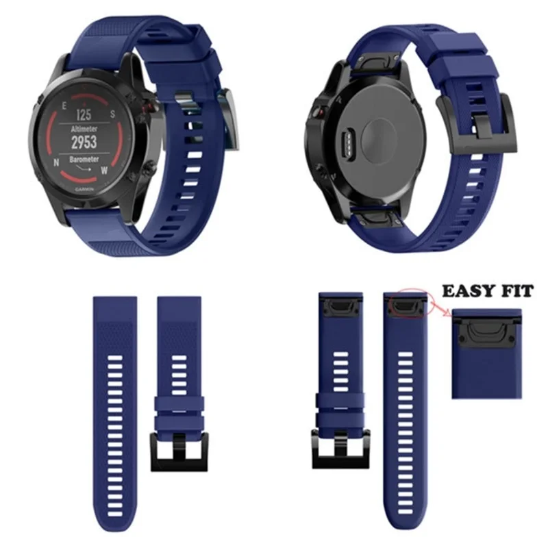 26 мм/22 мм силиконовый ремешок для часов Garmin Fenix 5X5 5S Plus 3 3HR D2 S60 часы Quick Release Easyfit ремешок на запястье