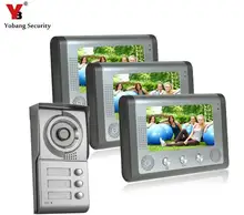 Yobang Security Free ship HD camera multi-apartment door intercom Color Video Door Phone Intercom Kit hand free video intercom