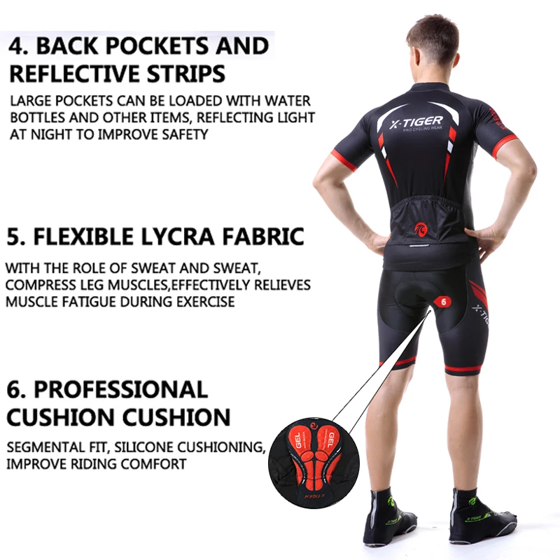 Cycling Jersey Cycling Suit Cycling Jersey Set X-Tiger Pro Cycling Set MTB Bicycle Wear Maillot Ropa Ciclismo 3 Colors Bike Uniform Cycling Jersey Set Clothing