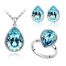 JS S038 капли воды Цепочки и ожерелья Наборы Высокое качество ювелирные комплекты dubai Никель ансамбль женский