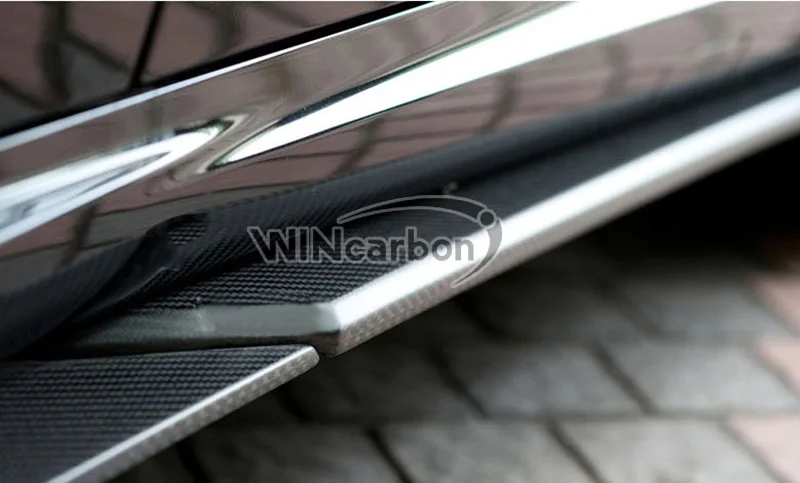 Реальные углеродного волокна боковые юбки спойлер сплиттер 4 шт./компл. для Benz W212 E63 AMG 11-14