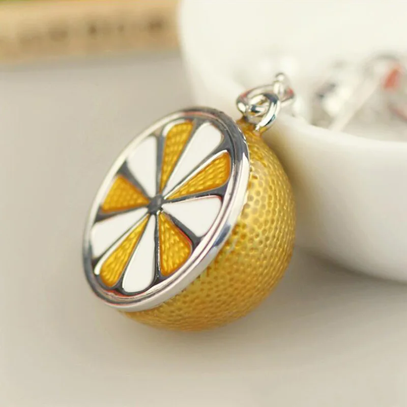 Cute Orange Fruit Keychain Women Men Car Key Chain Pendant Ring Cover Holder Purse Handbag Bag