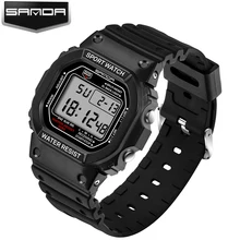 SANDA Marque De Luxe Sport Montre Hommes Mode Casual Militaire Montre Étanche Numérique LED Électronique Montre Homme Relogio Masculino