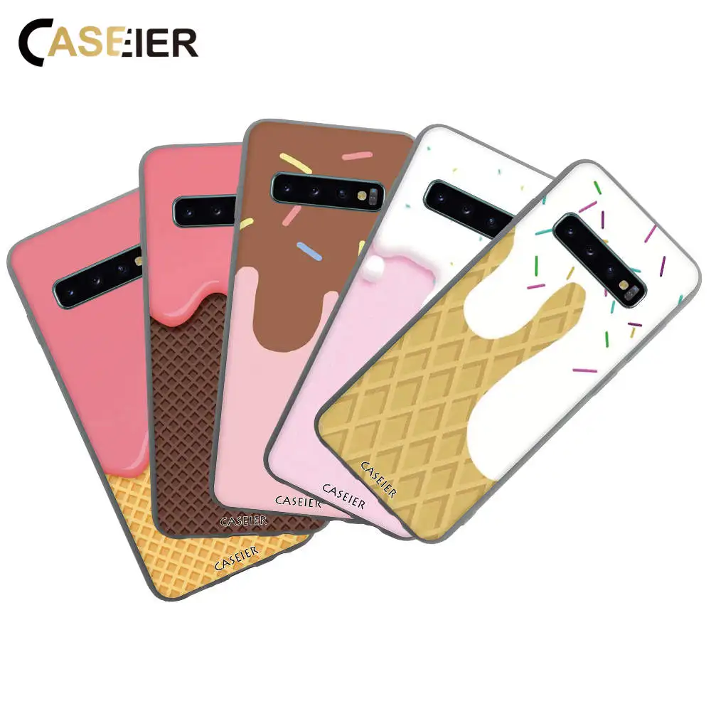 

CASEIER Ice Cream Case For Samsung S10 S10E S8 S9 Plus Matte Phone Case For Samsung Galaxy A7 2018 Note 8 9 J5 J7 Back Cover Bag