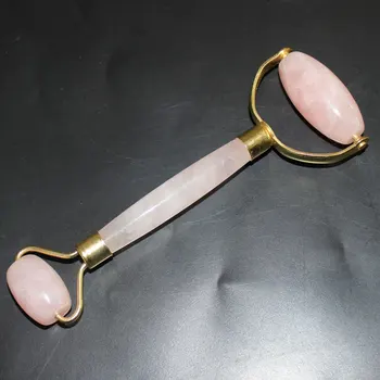 

natural rose quartz Jade Facial Massager Roller Face Lift Anti Wrinkle Facial Relaxation Lift Slimming Wheel Beauty massage tool