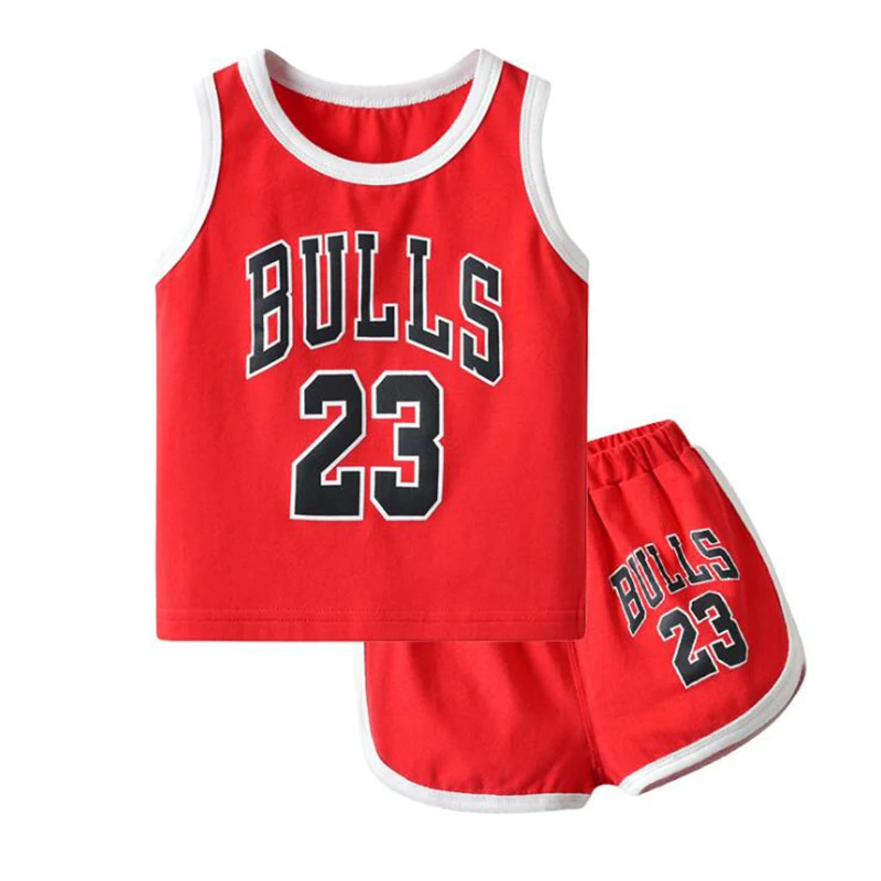 

Newborn Bebe Basketball Bulls Clothes Set Infant For Boys Girls Cute Garcon Costume Outfit Loose Sport Summer Print Vest Shorts