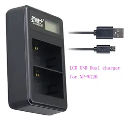 Горячая Распродажа NP-W126 NP W126 NPW126 ЖК-дисплей USB двойной Зарядное устройство для FijiFilm AX-1 AX-2 XE-1 XE-2 XM-1 X-Pro1 X-T1 X-T10 HS30ESR