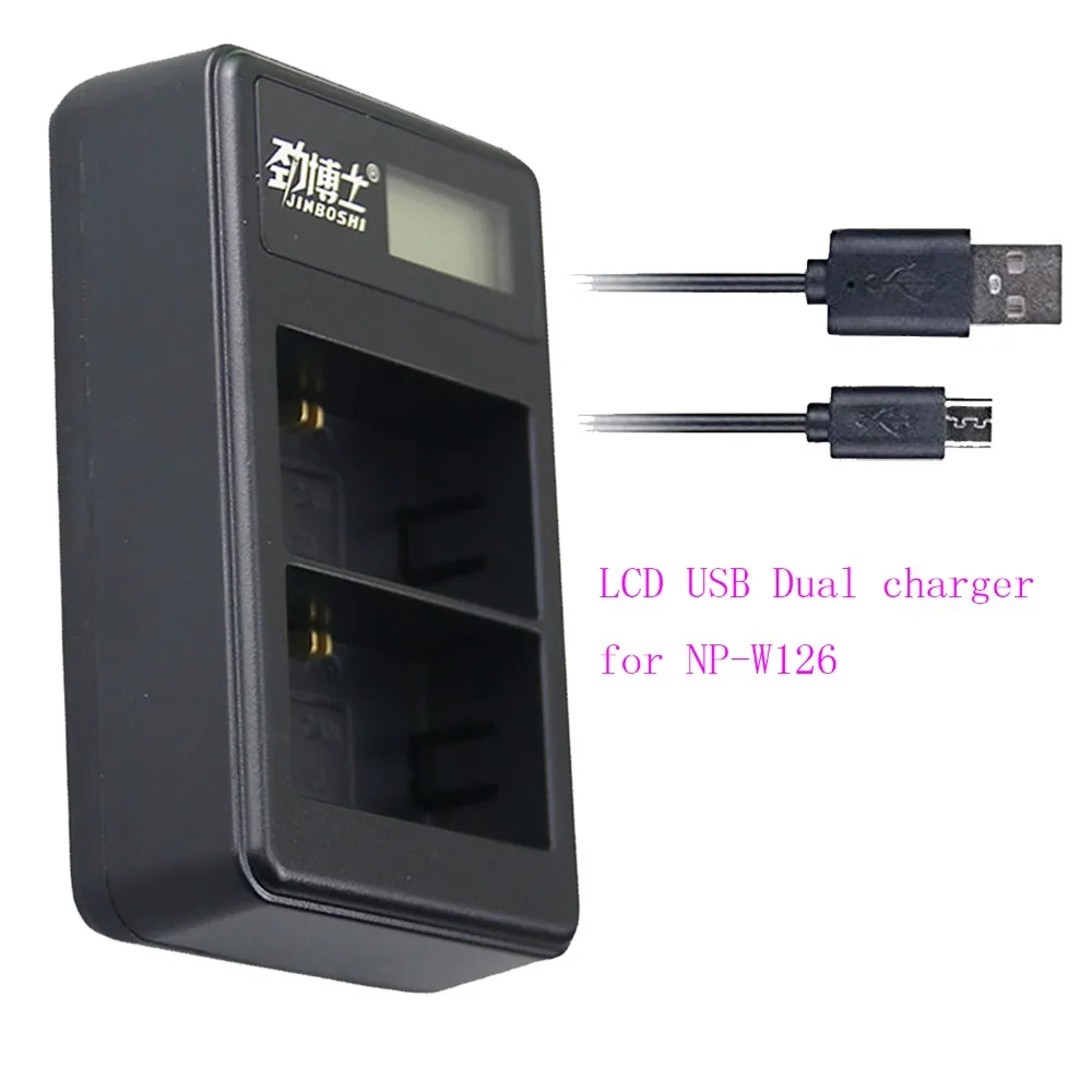 

Hot sale NP-W126 NP W126 NPW126 LCD USB Dual Charger For FijiFilm AX-1 AX-2 XE-1 XE-2 XM-1 X-Pro1 X-T1 X-T10 HS30ESR