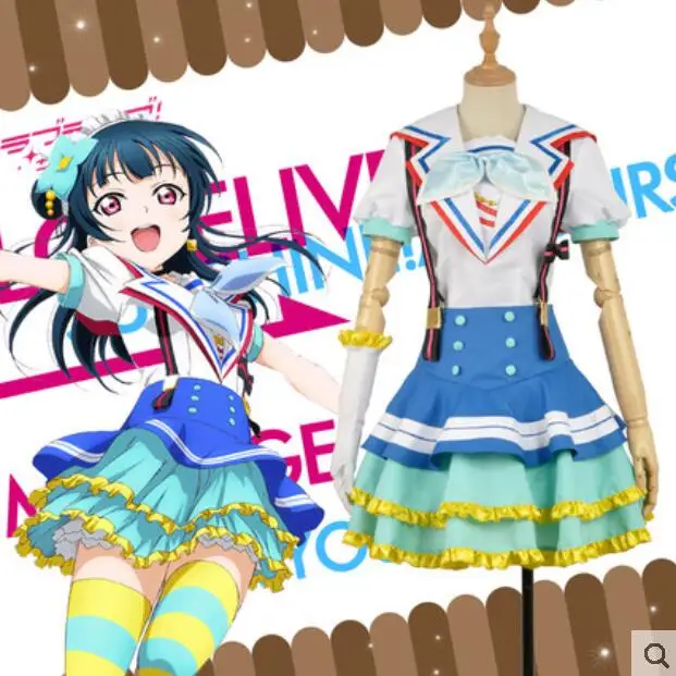 Горячая аниме Lovelive! солнце! Косплэй Aqours Цусима Есик Хэллоуин прыжки Сердце Косплэй костюм женский человек