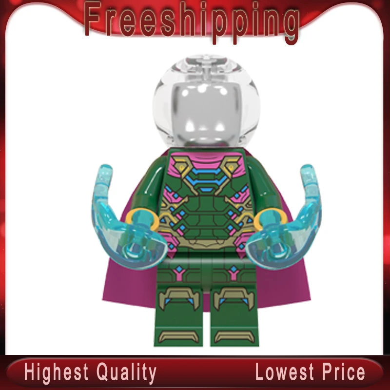 

super heroes Mysterio Marvel Peter Park Nick Furry Spider-man Hydro-Man Happy Hogan MJ Building Blocks for children Toys WM708