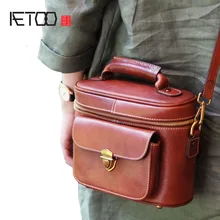 AETOO кожаная ретро-сумка, кожаная сумка на плечо ручной работы, коричневая сумка-мешок, ручная сумка, индивидуальная Этническая диагональная посылка