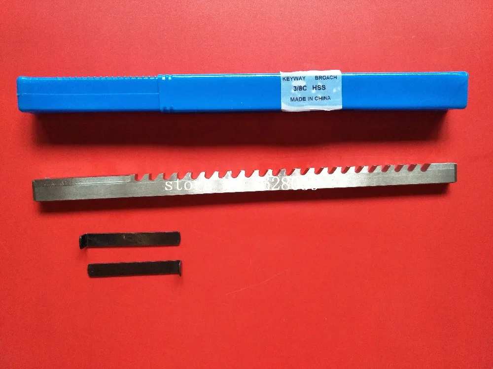 HSS Broach 3/8 C Push-Type Keyway Broach Inch Size Cutting for CNC Machine Tools with Shims