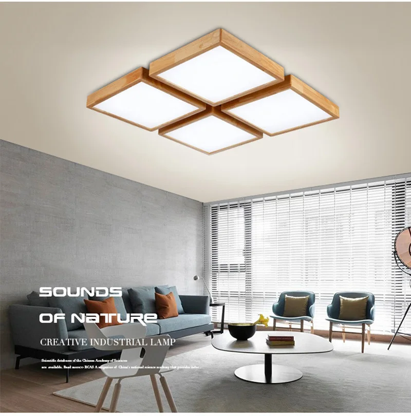Simple Wooden Ceiling Lights Japan Style Warm Bedroom Living Room Cafe Home Lighting Ceiling Lighting Solid Wood Ceiling Lamp 220V (3)