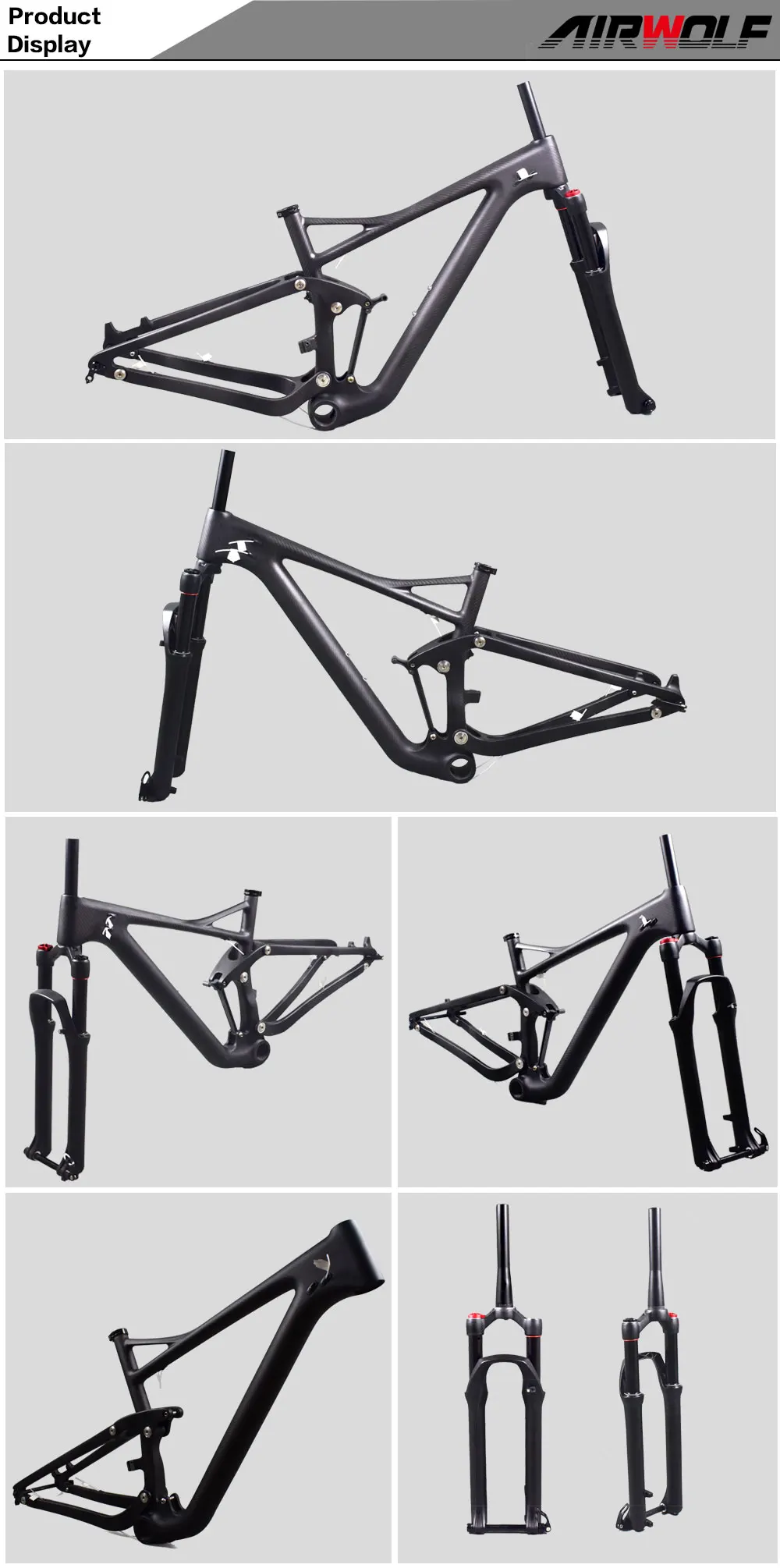 Top Airwolf Enduro Bike 29er Suspension Carbon MTB Frame with Tapered suspension mtb fork travel 130mm 29er MTB Frame 8 Top Airwolf Enduro Bike 29er Suspension Carbon MTB Frame with Tapered suspension mtb fork travel 130mm 29er MTB Frame 8