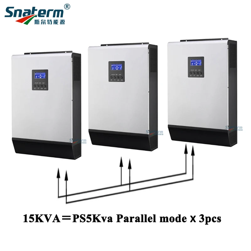 

Pure Sine Wave 15Kva Solar Inverter 15KVA/12KW Built-in 3*48V50A PWM Solar Charge Controller with 60A AC Charger for Solar Power