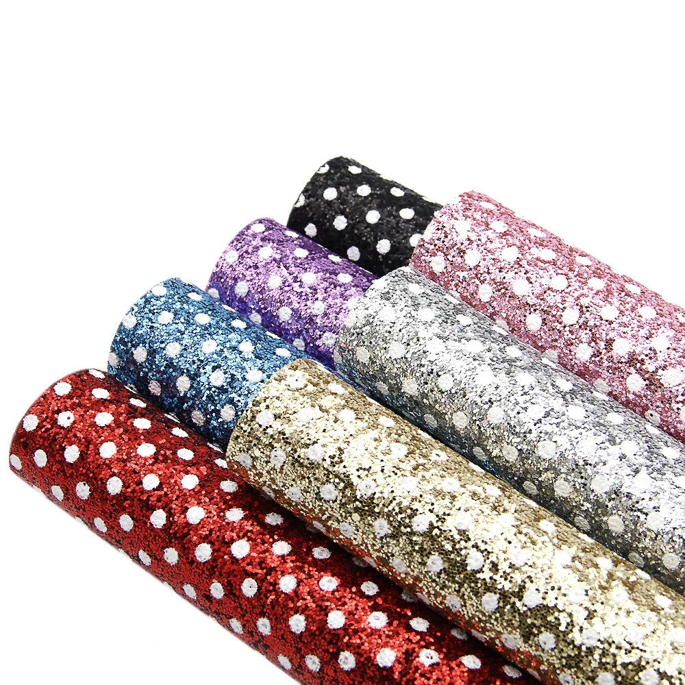 

David accessories 20*34cm Dots Vinyl Synthetic Leather Patchwork For Hair Bow Handbags Wallet Phone Cover DIY,1Yc4256
