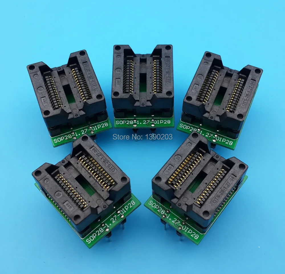 

5Pcs SOP28 To DIP28 300mil Pitch 1.27mm Chip Programming Adapter IC Test Socket