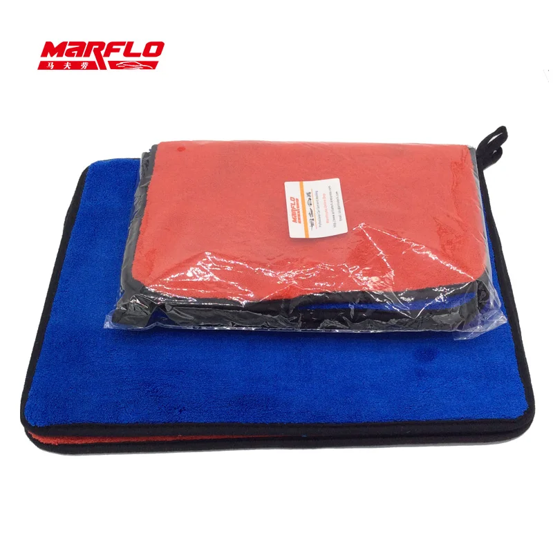 ТКАНЕВОЕ полотенце MARFLO из микрофибры 1000 г/м2 сине-красное уплотнение для