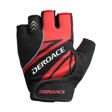 DEROACE Cycling Gloves Half Finger Summer Mountain Road Car Half Finger Gloves Shock Lycra Breat Bike Short Finger Gloves Ce half mountain