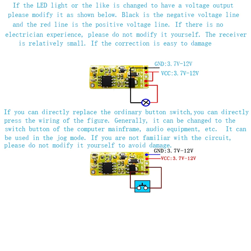 comutador ask smart home rf mini transmissor dc 3.7v 5v 9v 4.2v 12v