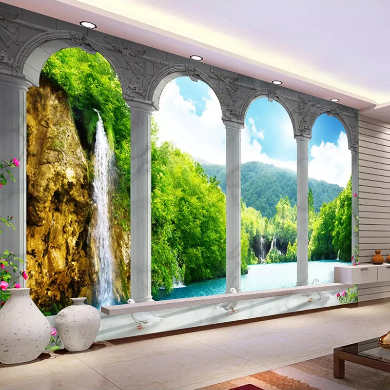 3D фотокартина на заказ Космический водопад природа пейзаж гостиная спальня фон
