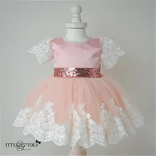 Filles de Haute Qualité Fantaisie Robe Dentelle Parti Robe Bébé Filles De Mariage de Demoiselle D’honneur Princesse Robe Formelle Vêtements Porter