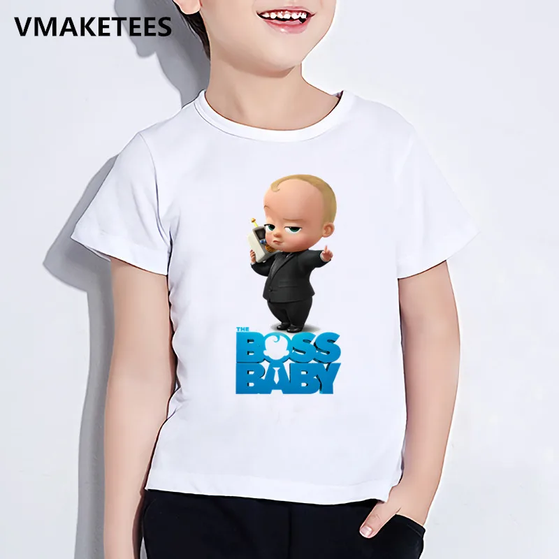 Детская футболка с принтом «Босс» Для малышей забавная повседневная одежда для мальчиков и девочек детская летняя футболка с круглым вырезом и короткими рукавами ooo5192