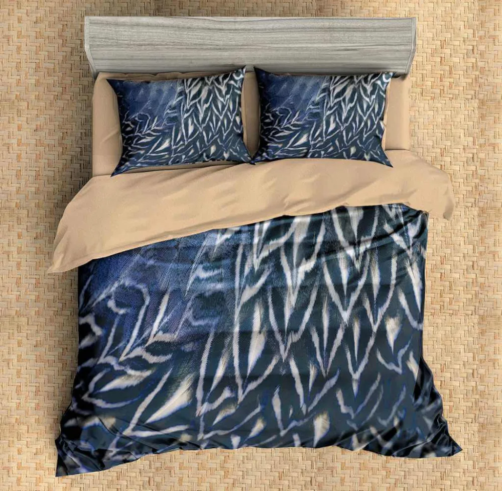 

3D print Bedding set feather dark and white feather frinds' gift bedding sheet Duvet cover set Home Textiles