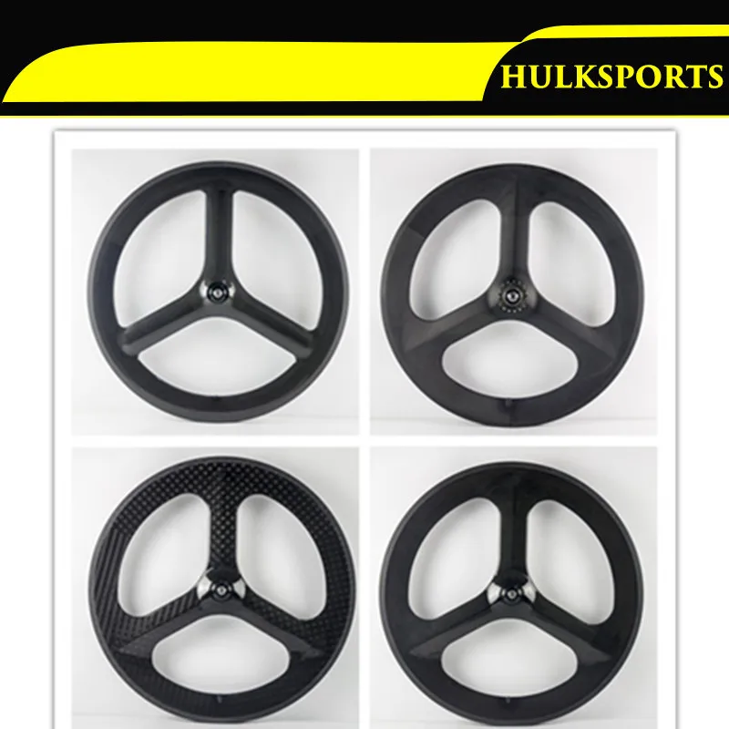 Buy Newest 700C Full Carbon 3 Spoke Front 3 Spokes