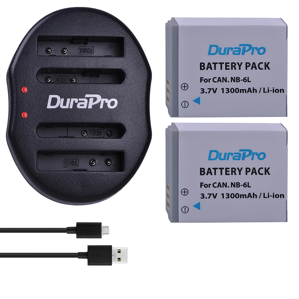2pc NB 6L NB6L NB 6L NB 6LH 1300mAh Rechargeable Li Ion Battery + USB