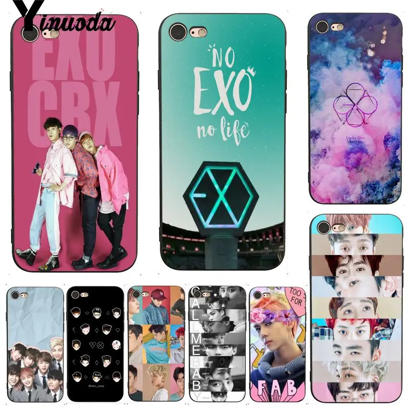 

Yinuoda For iphone 7 6 X Case Kpop EXO Lucky One Dominant Protector Phone Accessories Case for iPhone 7 X 6 6S 8 Plus XS XR