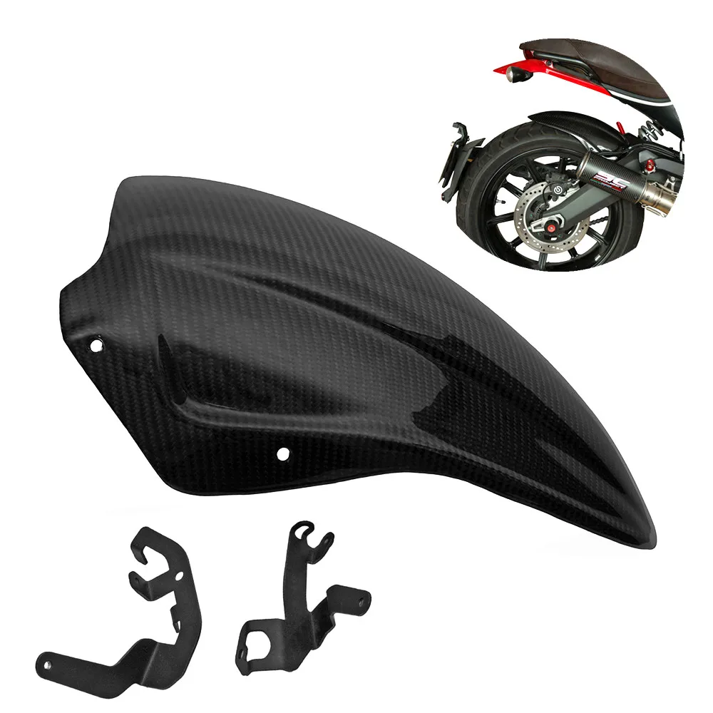 

Carbon Motorcycle Rear Hugger Fender Mudguard Cover with Bracket 100% Twill Weave For Ducati Scrambler 2014 2015 2016 2017 2018