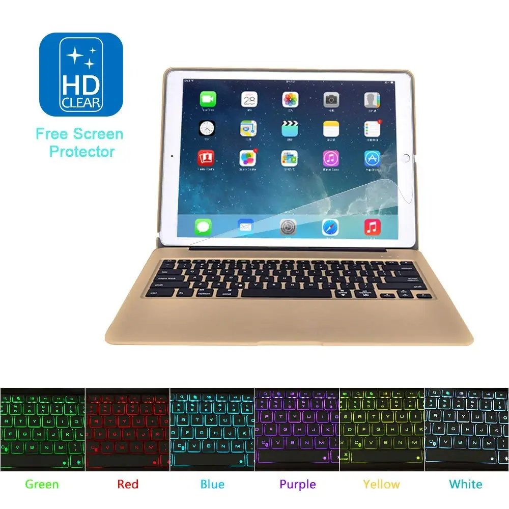 Для Apple iPad Pro 12 9 Bluetooth беспроводная клавиатура с крышкой из алюминиевого сплава 7