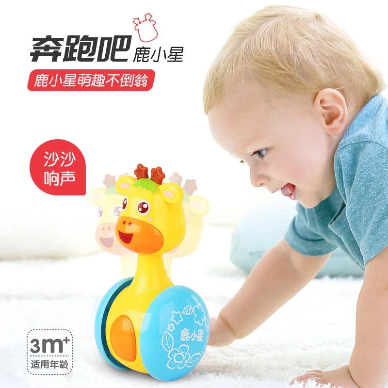 

Rattles Deer Rainbow Tumbler Baby Rattles Mobiles Roly-poly Babies Kids Toys Toys For Newborns Baby Toys 0-12 Month Baby Rattle