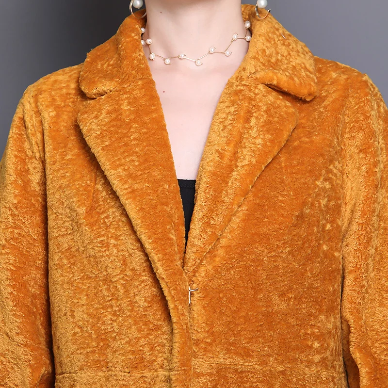 Nerazzurri шуба из искусственного меха барашек зимнее пальто из искусственного меха famale оранжевый розовый плюс размер искусственный мех ягненка верхняя одежда 6xl 7xl искусственный мех куртка женская полушубок