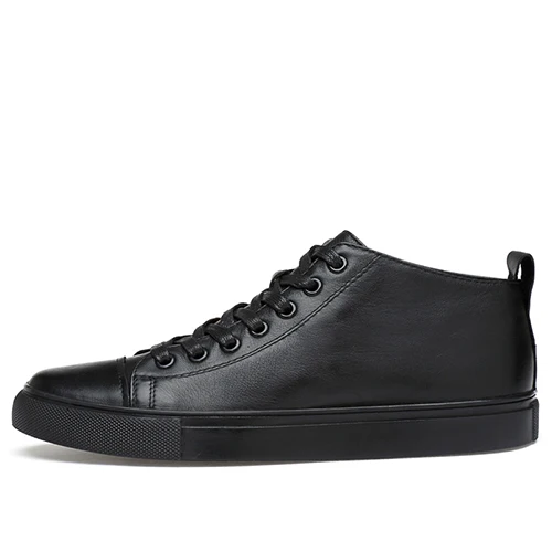 JUNJARM/мужские Ботильоны ручной работы из натуральной кожи; модные ботинки; Мужская обувь в винтажном стиле; классические мужские повседневные ботинки размера плюс 38-47 - Цвет: Black