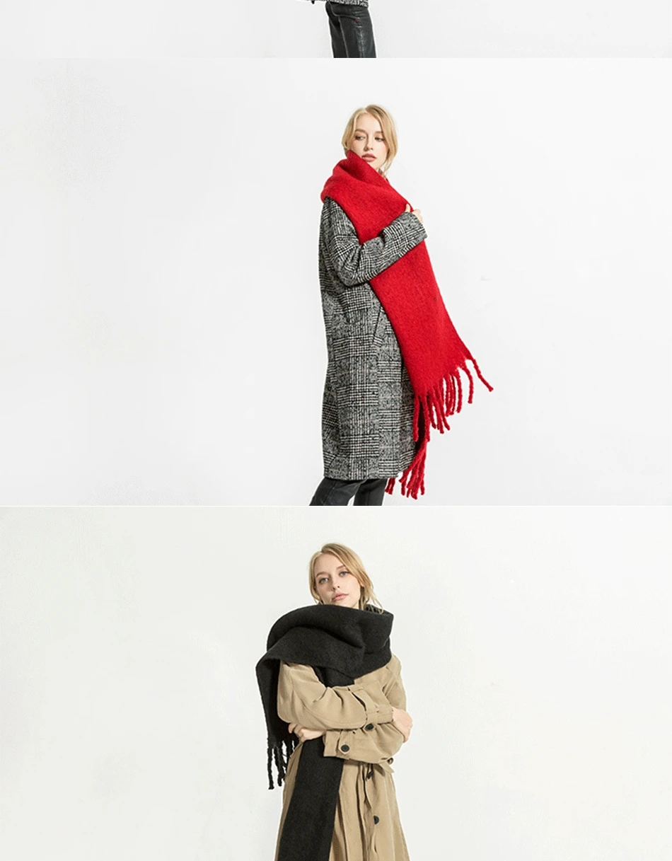 Waliicorners Women'S Scarf Winter Warm Quality Cashmere For Ladies Plaid Pashmina Wool 9 2_02