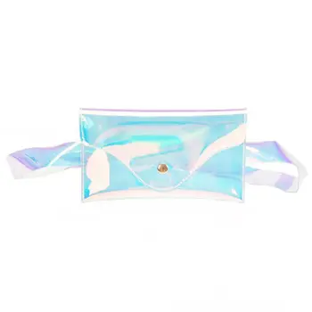 

Women Fanny Hip Pack Transparent Belt Waist Bag Holographic Phone Pouch