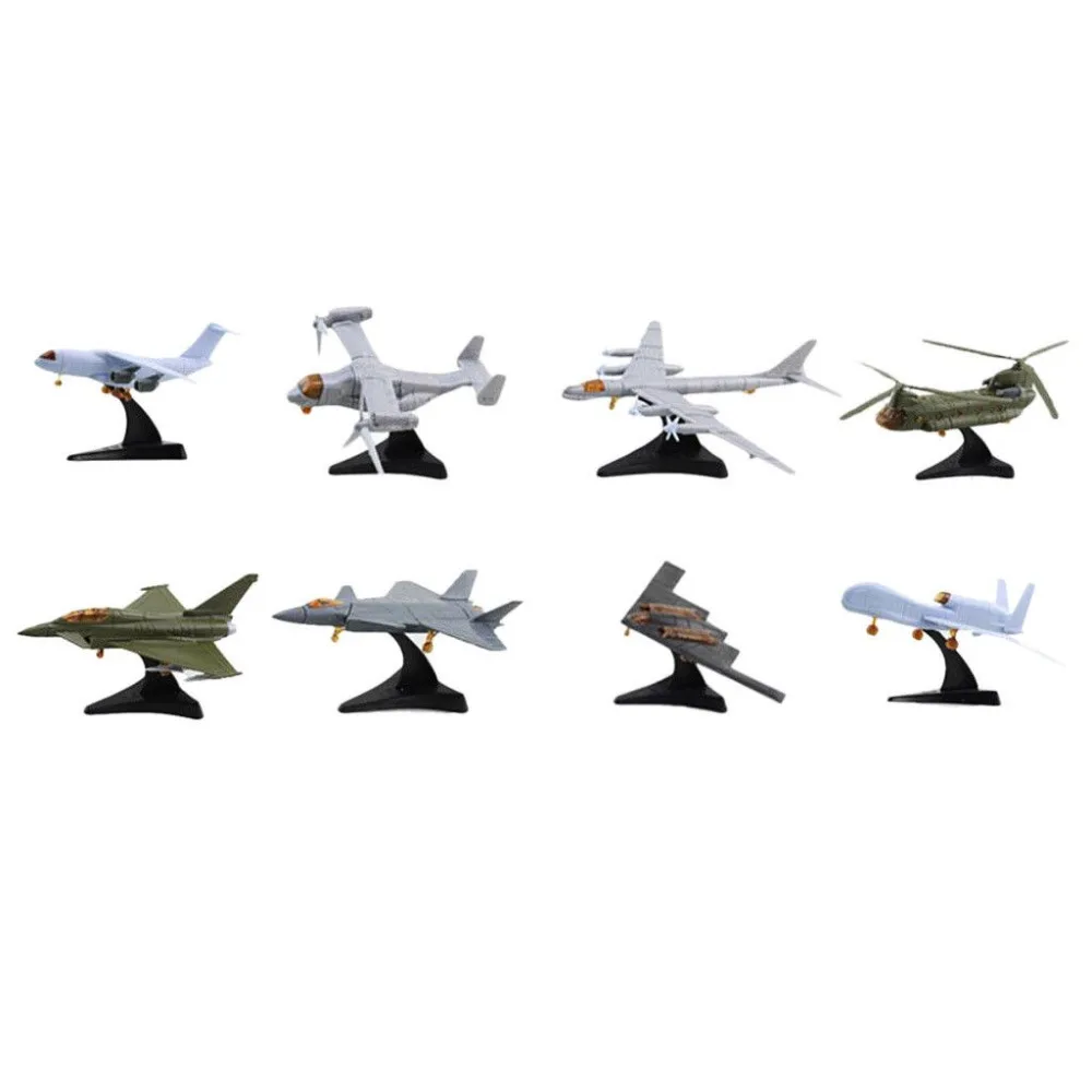 

1:165 4D Plastic Assembled Airplane 12cm Military Fighter Military Helicopter Collection For Children Sandplay DIY Toy Gift