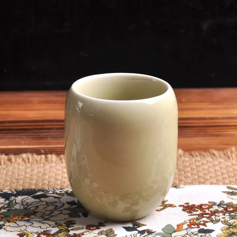 Простая керамическая чайная чашка Зеленый Чай пуэр кофе ручной работы трещины отель домашняя чайная чашка Ретро чайная чашка из селадона - Цвет: E