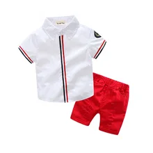 BibiCola/ г. Модный летний комплект одежды для мальчиков, хлопковые деловые костюмы в полоску для джентльменов, Детская футболка+ комбинезон, спортивный костюм