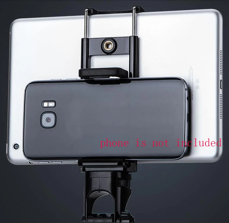  Mobile phone Selfie double Clip Bracket Holder Tripod Monopod Stand Mount Adapter for Ipad Pad phon