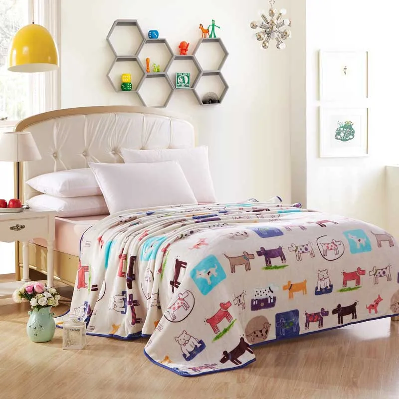 

Hot Sale Cartoon fashion Soft Warm Throw Ferret Blanket for Adult Plush Fleece Blanket Thicker Blankets on Sofa/Bed Multicolor