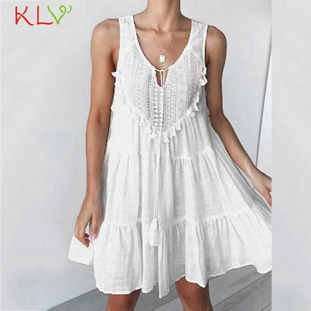 

Dress Women Vintage Boho Lace White Elegant Summer Dress Casual Beach Party Night Dress 2019 Plus Size Vestidos Robe Femme 19May