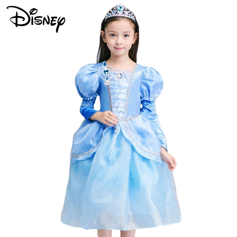 Disney Frozen Baby Girls Pleated Dress clothes Velvet Kids Princess