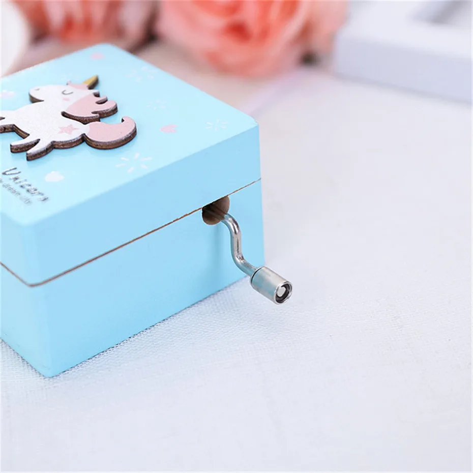 Wood Clockwork Type Music Box Home Decoration Living Room Bedroom Birthday Valentine'Day Daughter Girl Friend Christmas Gift (6)