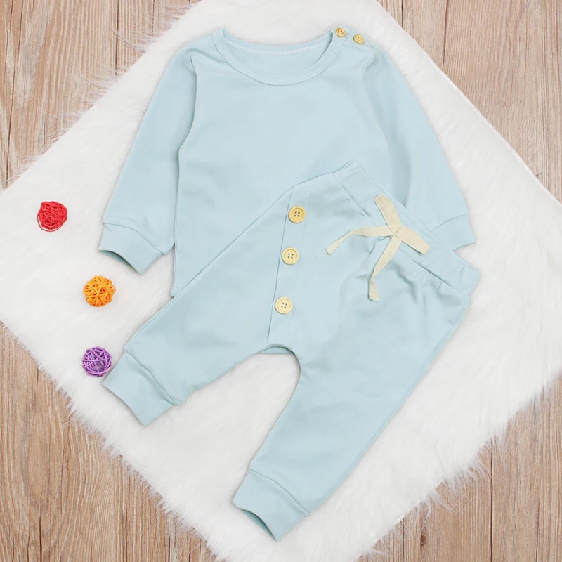 

2018 New 2PCS Autumn and Winter Baby Girls Clothes Suit Cotton Long Sleeve T-shirt Tops+Pants Newborn Baby Girls Clothes Set