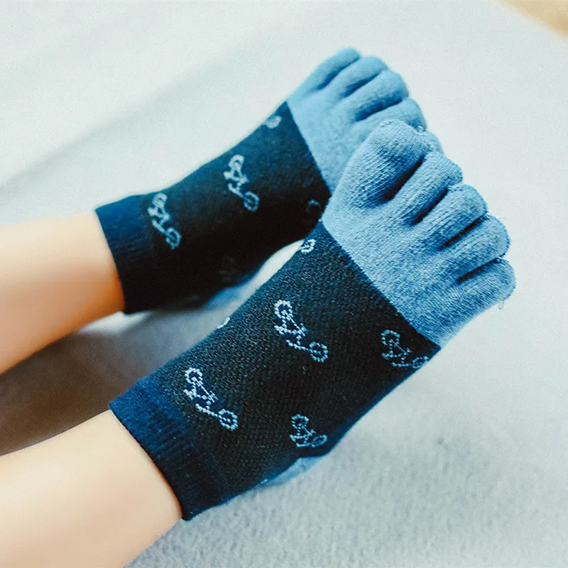 Детские носки хлопковые носки с пятью пальцами для малышей Детские носки для мальчиков с героями мультфильмов универсальные сетчатые дышащие дешевые носки От 3 до 12 лет