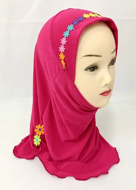Muslim Girl Hijab Kids Wrap Shawl Islamic Head Scarf Amira Underscarf Hijab Cap